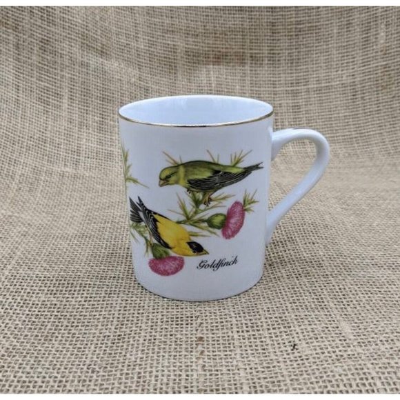 Goldfinch with Thistles Mug, Bone China Mug with Birds, John James Audubon. - Picture 4 of 8